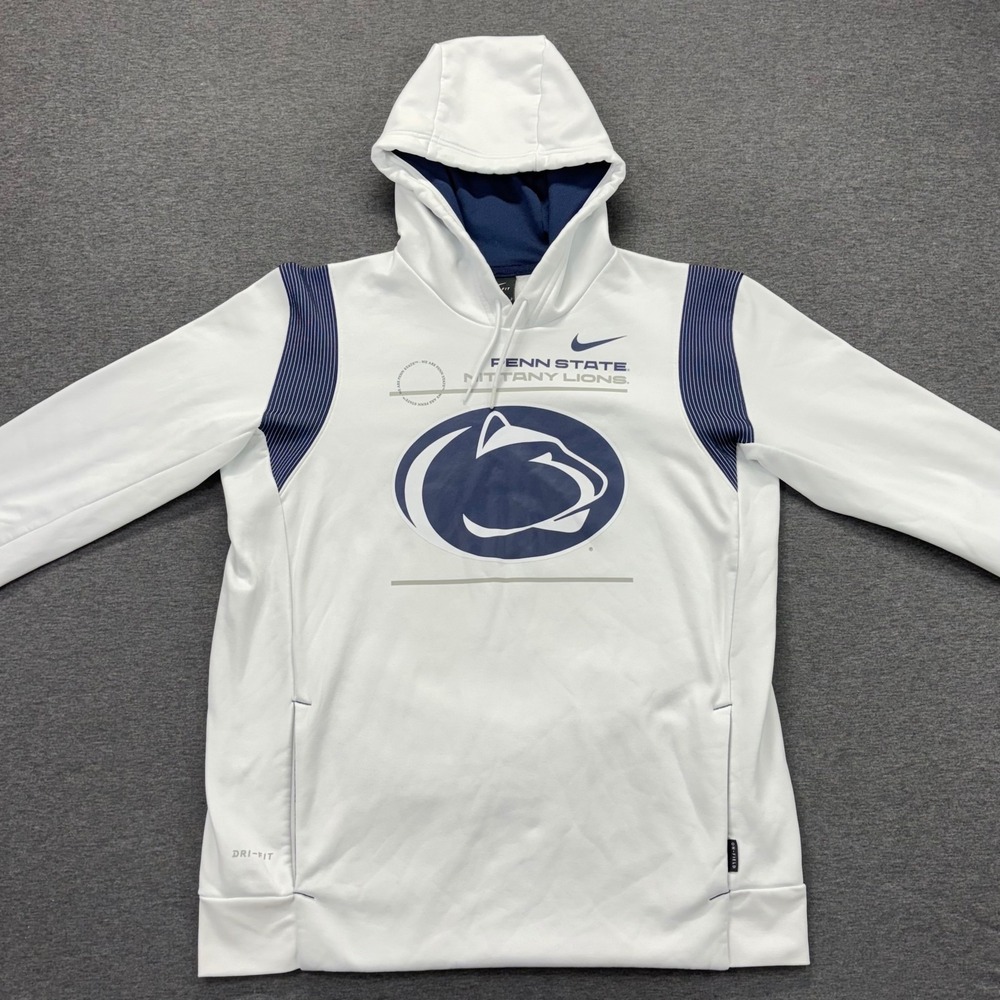 Nike Hoodie Mens L Penn State Nittany Lions White Dri-FIT Pullover On Field - Picture 5 of 13